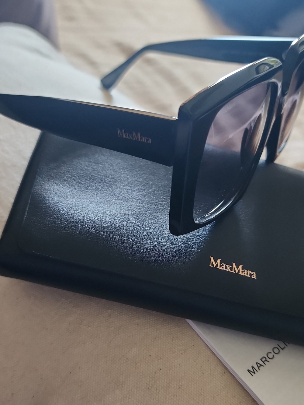 MaxMara Black Glossy Square Sunglasses